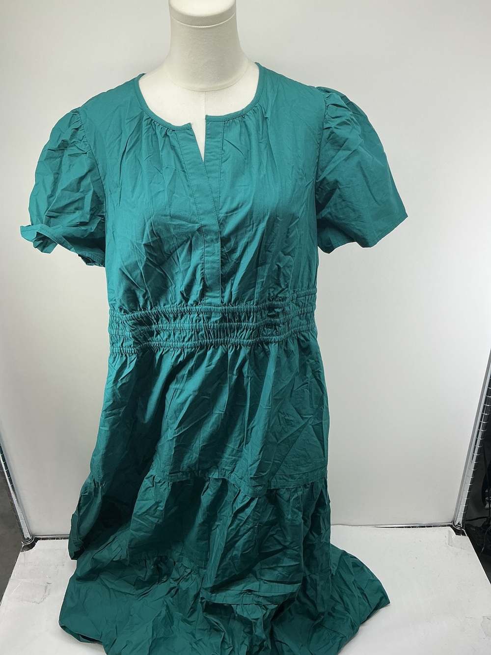 100% Organic Cotton Poplin Tiered Maxi Dress